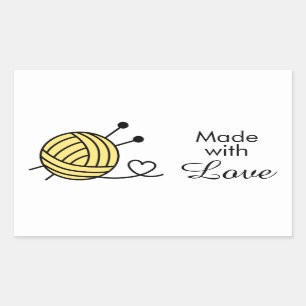 Ball of Knitting Yarn Craft - Custom Colour Rectangular Sticker