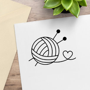 Ball of Knitting Yarn Craft Rubber Stamp