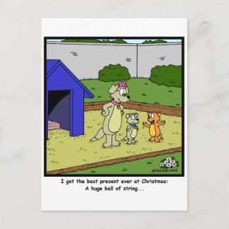 Ball of string for Christmas Holiday Postcard