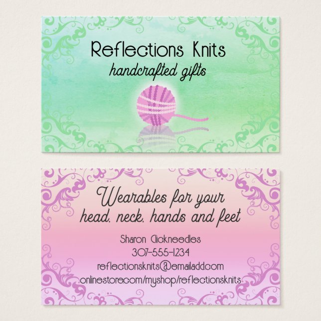 Ball of yarn knitter knitting crochet homespun (Front & Back)