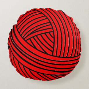 BALL OF YARN KNITTER ROUND PILLOW