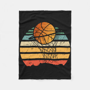 Ball On Basket Basketball Vintage Sport Player Coa Fleece Blanket