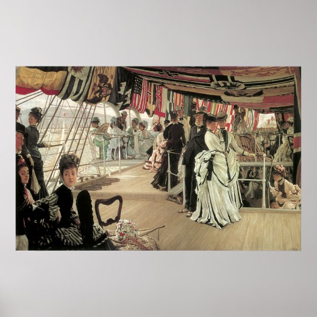 Ball on Shipboard by James Tissot, Victorian Art Poster (Front)