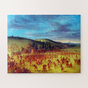 Ball Play of the Choctaw Ball Up George Catlin Jigsaw Puzzle