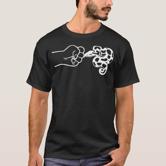 Ball Python and hand 3 T-Shirt (Front)