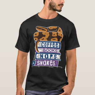 Ball Python Coffee Books Naps Snakes T-Shirt