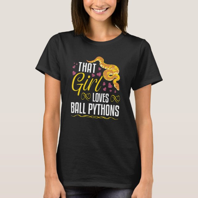 Ball Python Girl Banana Ball Royal Python T-Shirt (Front)