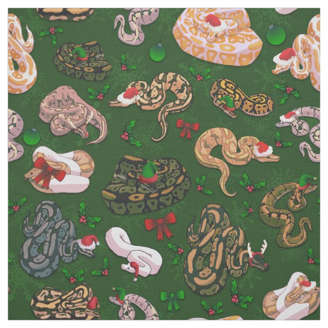 Ball Python Morph Holiday Green Fabric (Swatch)
