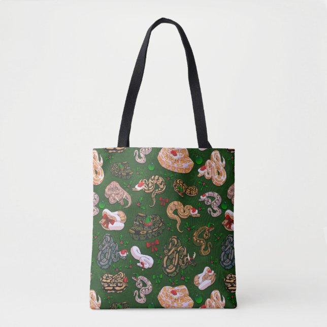 Ball Python Morph Holiday Green Tote (Front)