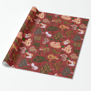 Ball Python Morph Holiday Red Wrapping Paper