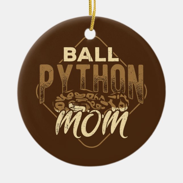 Ball python mum reptile species venomous serpent  ceramic ornament (Front)