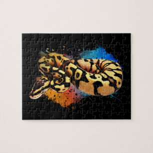 Ball Python Rainbow Colour Watercolor Jigsaw Puzzl Jigsaw Puzzle