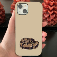 Ball Python Snake, Brown and Tan Illustrated
