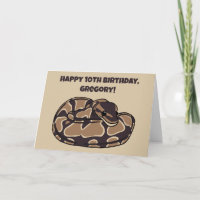 Ball Python Snake, Brown and Tan Personalised
