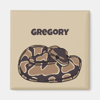 Ball Python Snake, Brown and Tan Personalised