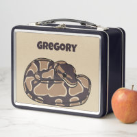 Ball Python Snake, Brown and Tan Personalised