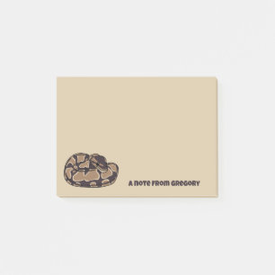 Ball Python Snake, Brown and Tan Personalized Post-it Notes