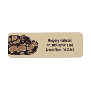 Ball Python Snake, Brown and Tan Return Address Return Address Label