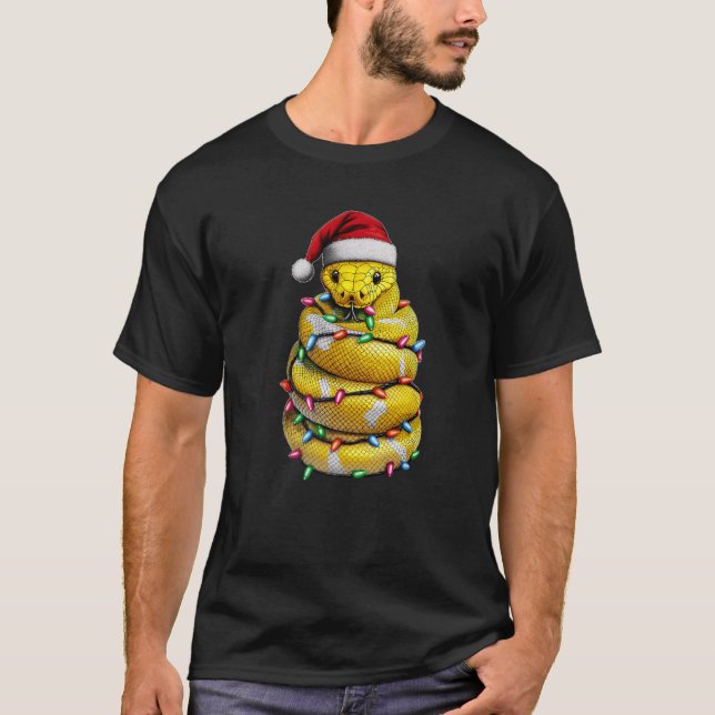 Ball Python Snake Christmas Hat Xmas Premium  T-Shirt (Front)