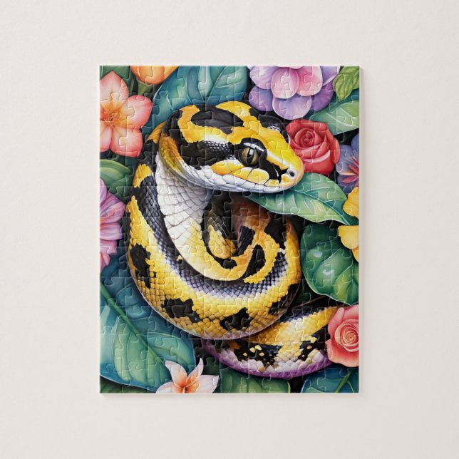 Ball Python Snake Family Pet Portrait Jigsaw Puzzle (Vertical)