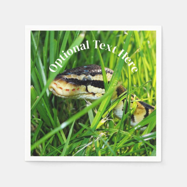 Ball Python Snake in the Grass Napkin (Front)