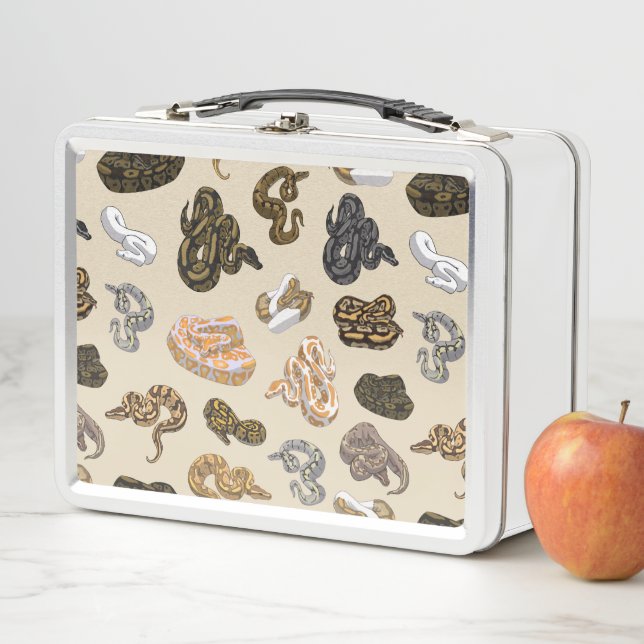 Ball Python Snake Morph Pattern Metal Lunch Box (In Situ)