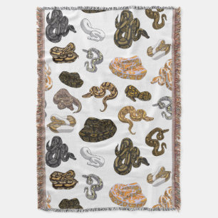 Ball Python Snake Morph Pattern Throw Blanket