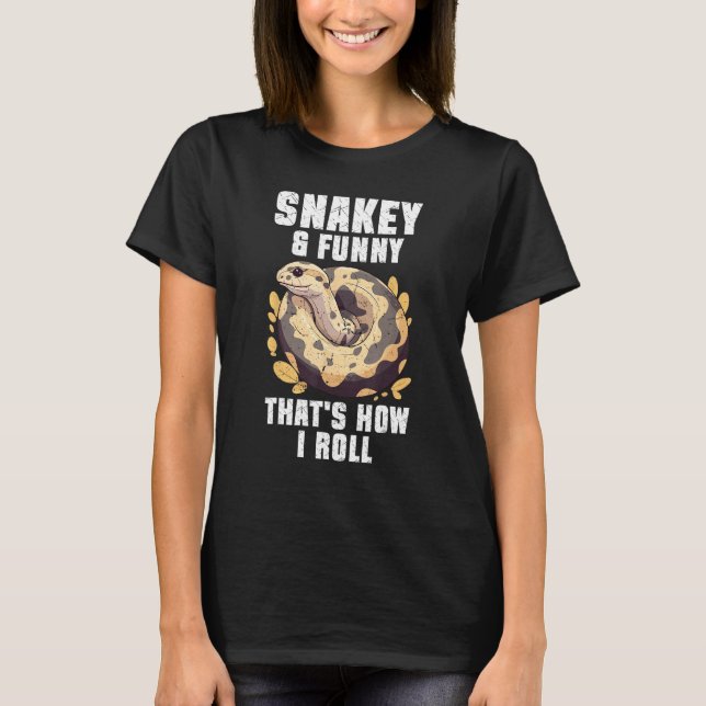 Ball Python Snake  Reptile  Noodle Reptile Snek 2 T-Shirt (Front)