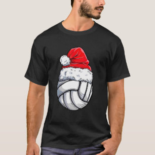 Ball Santa Hat Funny Sport Xmas Girls Christmas Vo T-Shirt