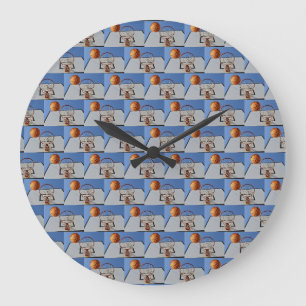Ball Scoring Points At Basketball, Large Clock