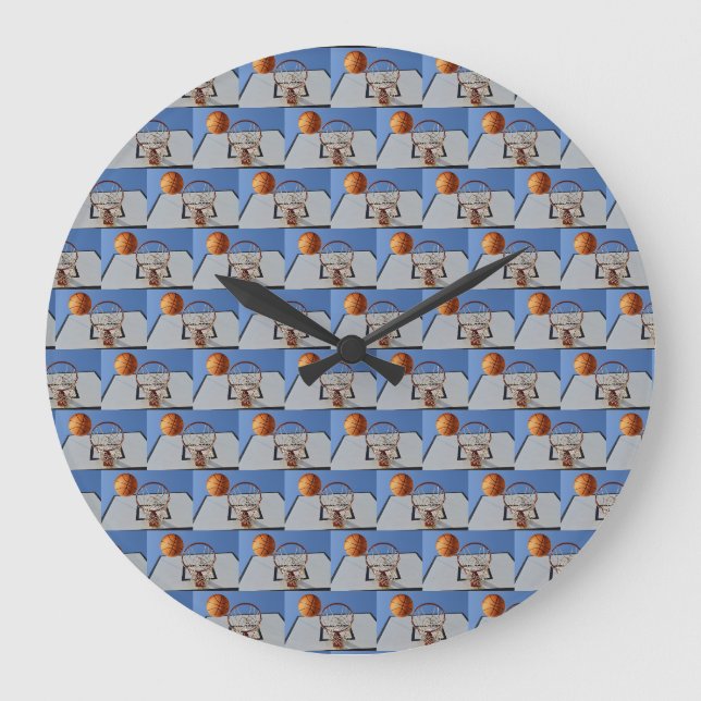 Ball Scoring Points At Basketball,    Large Clock (Front)