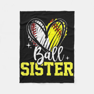 Ball Sister Softball Baseball Sister Fleece Blanket