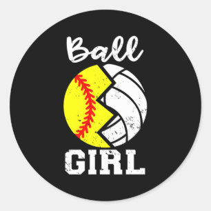 Ball Softball Volleyball Classic Round Sticker