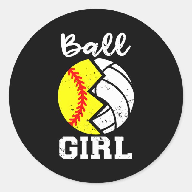 Ball Softball Volleyball Classic Round Sticker (Front)