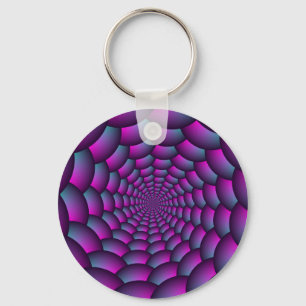 Ball Spiral in Pink Blue and Purple Key Ring