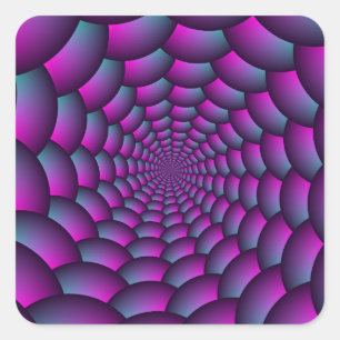 Ball Spiral in Pink Blue and Purple Square Sticker