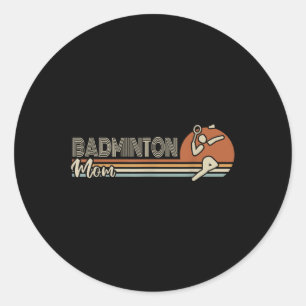 Ball Sport Shuttle Sport Retro Badminton Mum Women Classic Round Sticker
