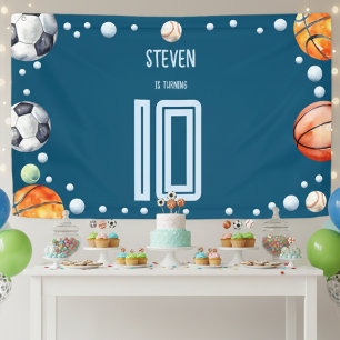 Ball sports kids birthday banner