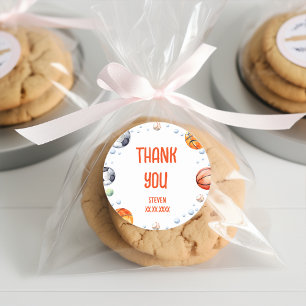 Ball sports kids birthday classic round sticker