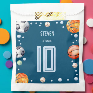 Ball sports kids birthday favour bag
