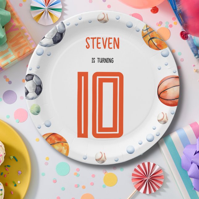Ball sports kids birthday paper plate (Creator Uploaded)