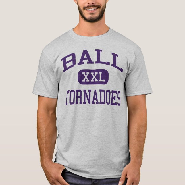 Ball - Tornadoes - High School - Galveston Texas T-Shirt (Front)