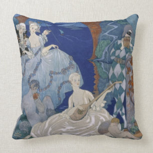 Ball Under the Blue Moon, illustration for 'Fetes Cushion