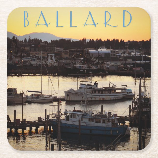 Ballard Boats Square Paper Coaster (Front)