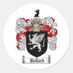 BALLARD FAMILY CREST -  BALLARD COAT OF ARMS CLASSIC ROUND STICKER