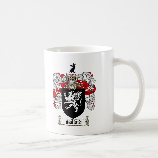 BALLARD FAMILY CREST -  BALLARD COAT OF ARMS COFFEE MUG (Right)