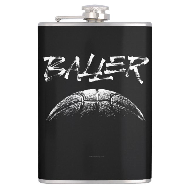 Baller (basketball) hip flask (Front)
