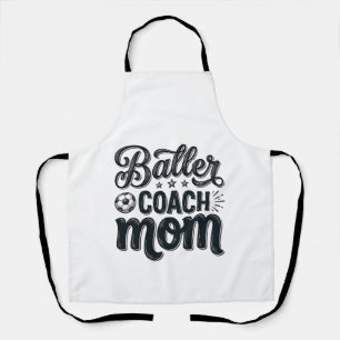 Baller Coach Mum Vintage Soccer Shirt Design_1 Apron