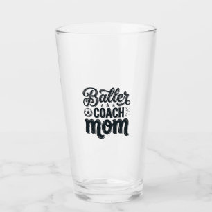 Baller Coach Mum Vintage Soccer Shirt Design_1 Glass