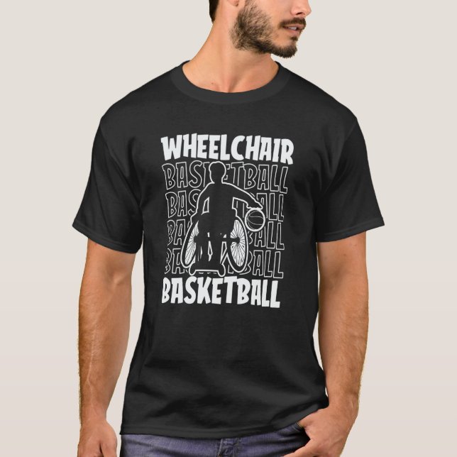 Baller Cool Bball  Streetball Hooping Wheelchair B T-Shirt (Front)